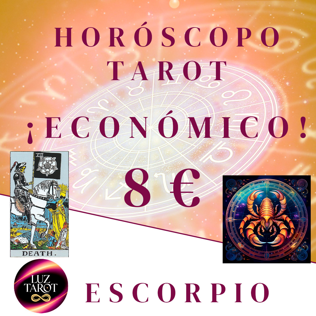Horóscopo tarot de Escorpio, consulta intensa y apasionada que combina la astrología del signo con las revelaciones del tarot.