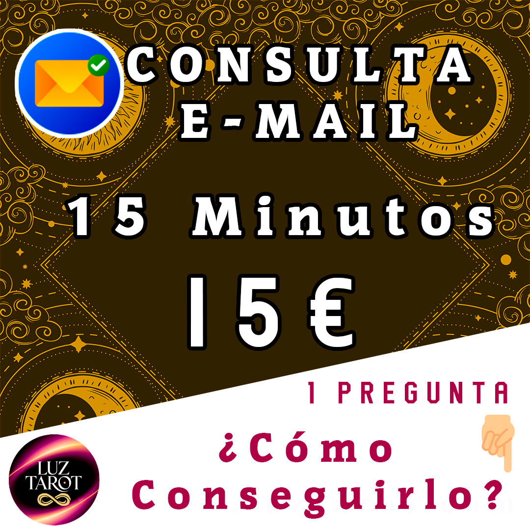 A través de este servicio de Tarot por email de 15 minutos, podrás realizar tu consulta recibiéndola directamente en tu correo electrónico.