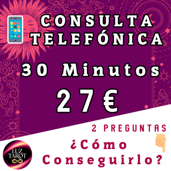 Consulta de tarot telefónico de 30 minutos: obtén respuestas inmediatas y orientación espiritual personalizada. Descubre claridad y guía para tu camino